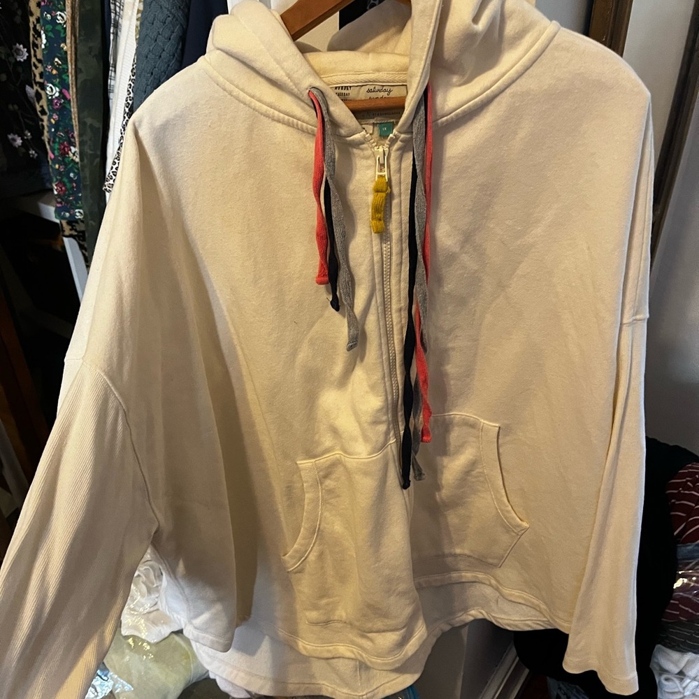 Anthropologie 1x Cotton Zip Up Hoodie